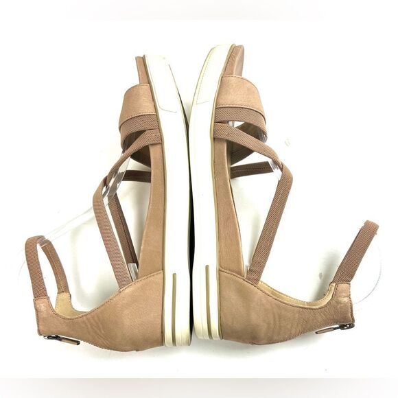 Eileen Fisher Sway Ankle StrapTan Nubuck Leather Sandals - Picture 7 of 12